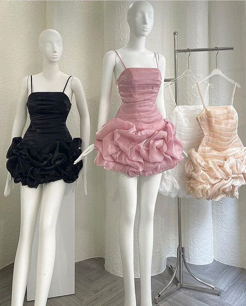 chic sheath pink organza homecoming dress 16th birthday outfits