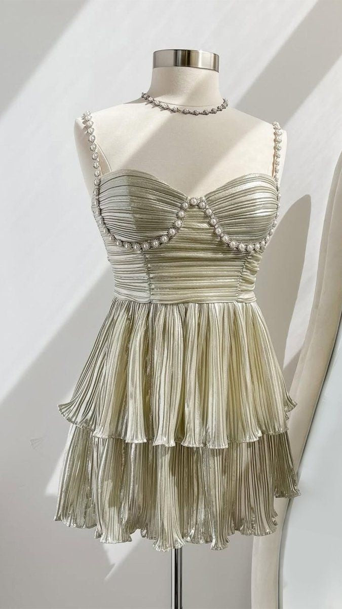 Cute Pearl Beaded Homecoming Dresses Sweetheart Short Prom Dress, AST2055