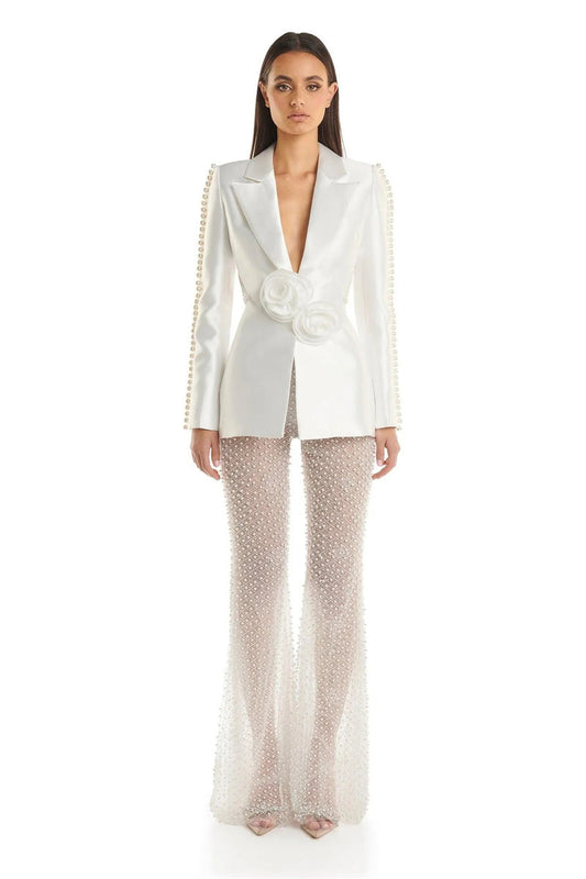 Denise Beaded Pants - Pearl (PREORDER) - SHOPJAUS - JAUS