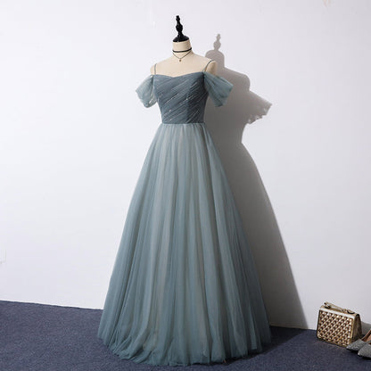 Elegant Tulle A-Line Long Prom Dress - Sweetheart Evening Gown