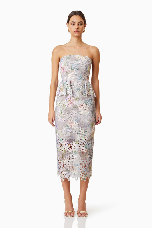Jacinta Midi Dress - Taupe Multi - SHOPJAUS - JAUS