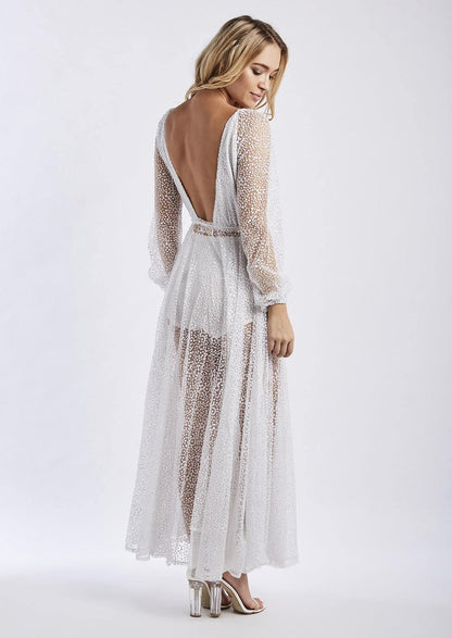 Lucky Star Glitter Gown - White - SHOPJAUS - JAUS