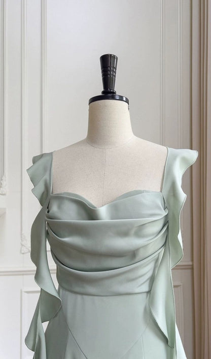 Mint Green Ruffle Homecoming Dresses Bodycon Party Dance Dress,AST1824