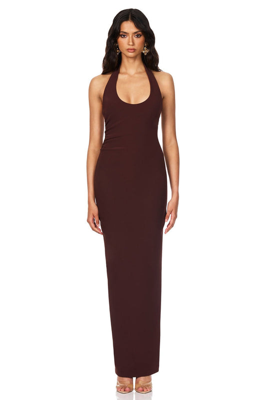 Nookie Natalia Halter Maxi Dress - Chocolate - SHOPJAUS - JAUS