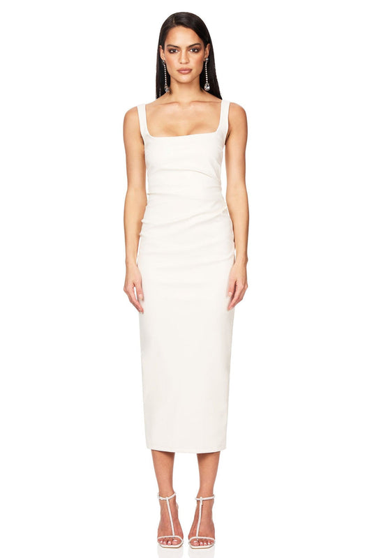 Nookie Off Duty Midi Dress - Cream - SHOPJAUS - JAUS