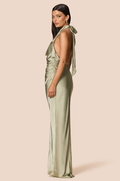 Nookie Penelope Drape Gown - Thyme