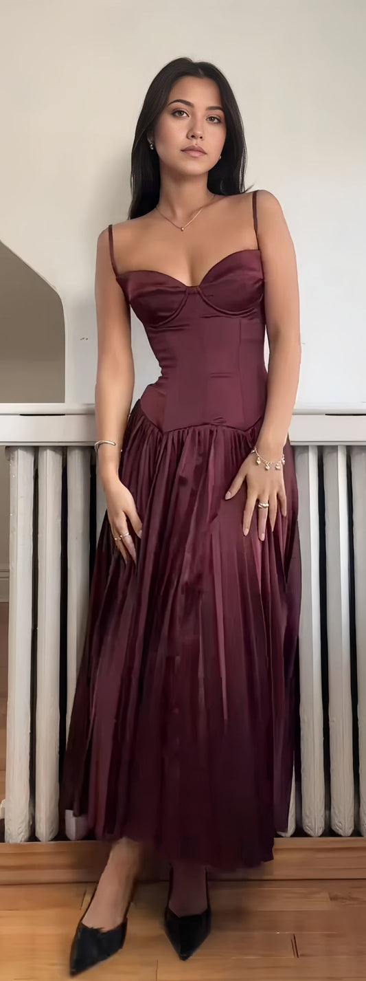 Spaghetti Straps A-Line Evening Party Dress,AST1695