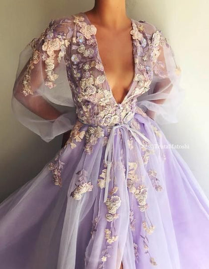 Tulle Long Evening Gown - Prom Dress