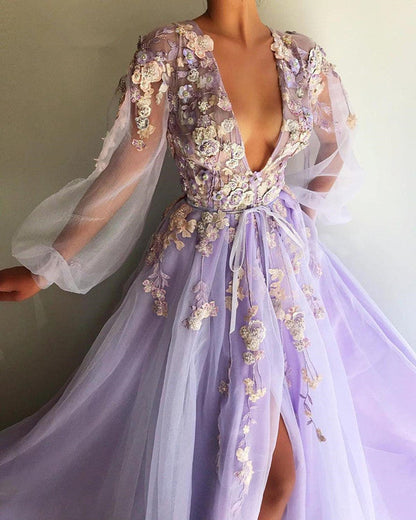 Tulle Long Evening Gown - Prom Dress